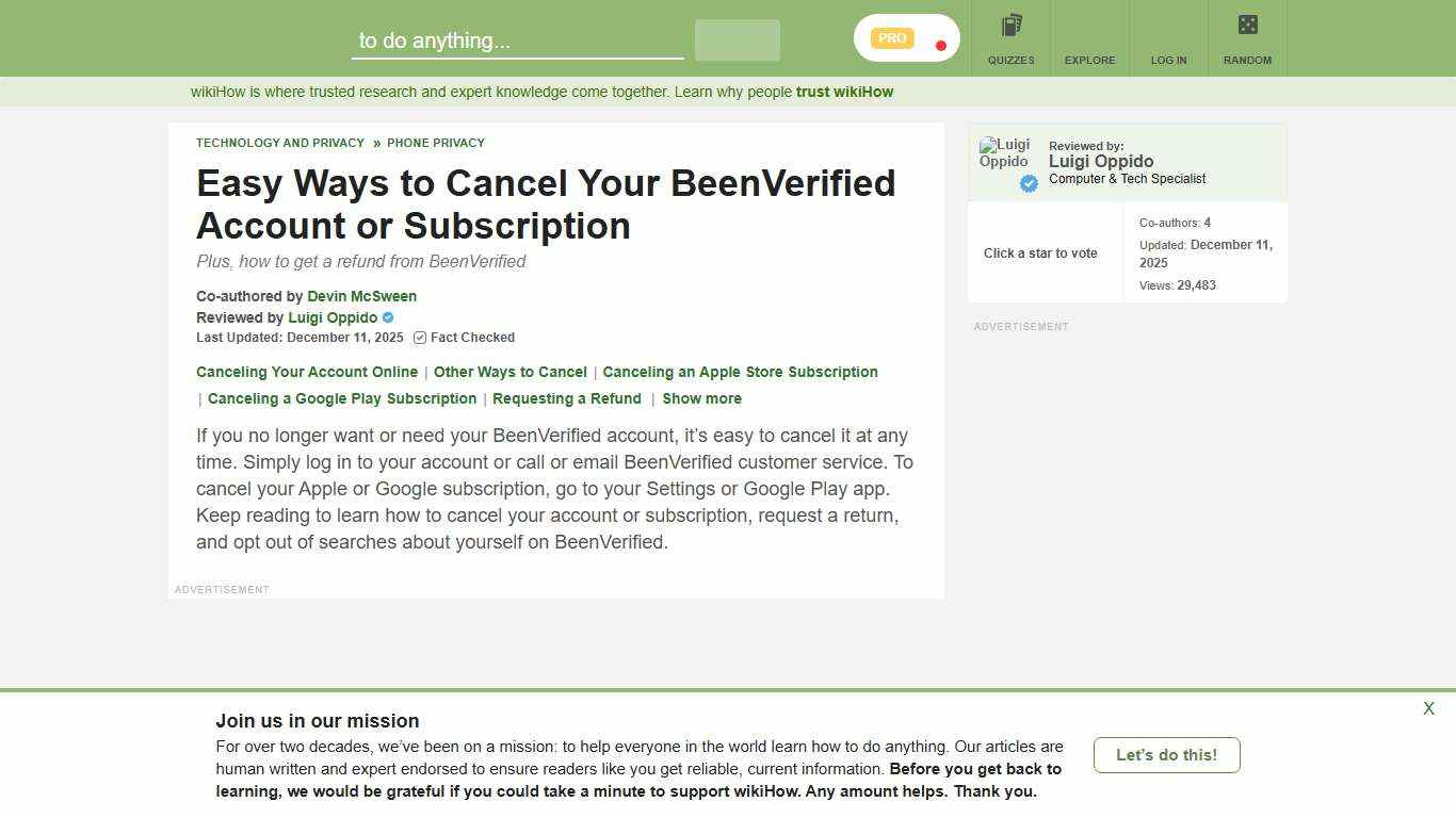 How to Easily Cancel a BeenVerified Account or Subscription